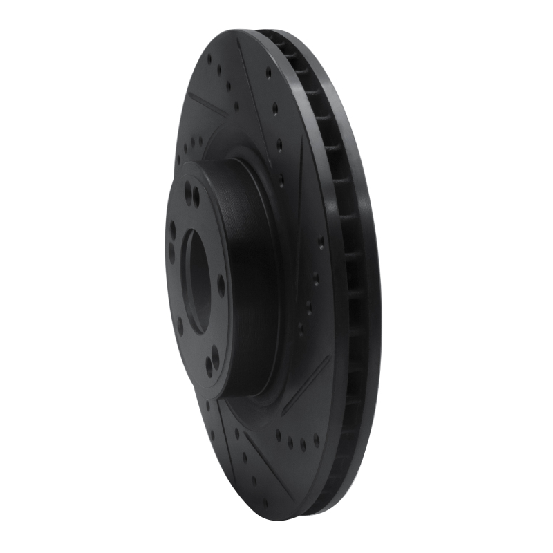 Hyundai Genesis Sedan Brake Rotor (1) - Front Right - R1 Concepts - Drilled & Slotted - Black - `09-`11